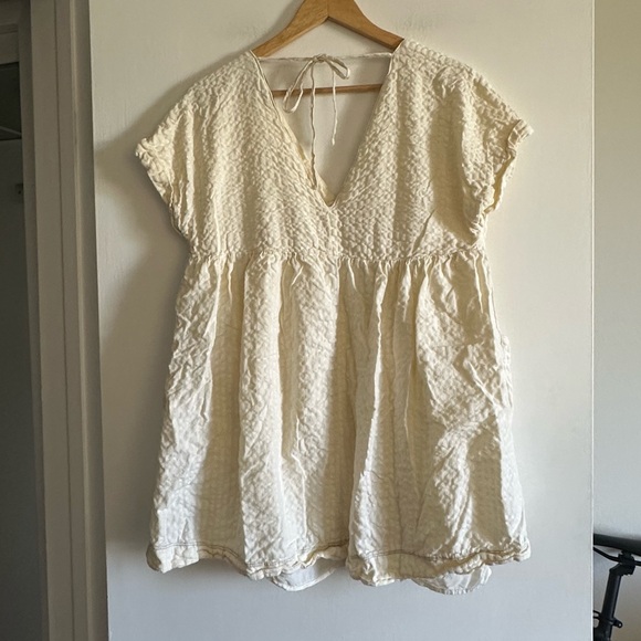 Urban Outfitters Serendipity Cream Linen Babydoll Dress size Small EUC - Picture 8 of 12